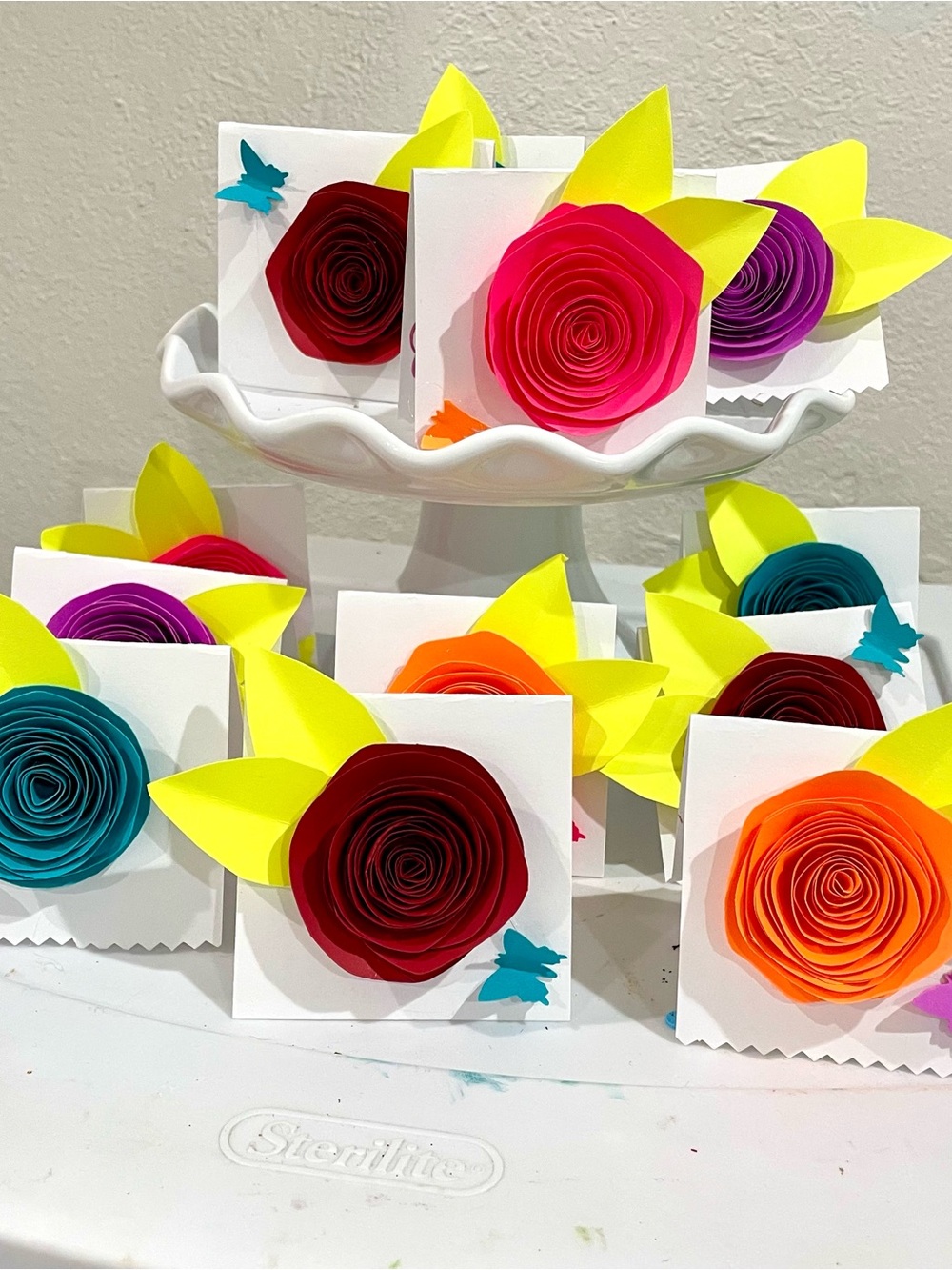 7 mini flower thank you cards